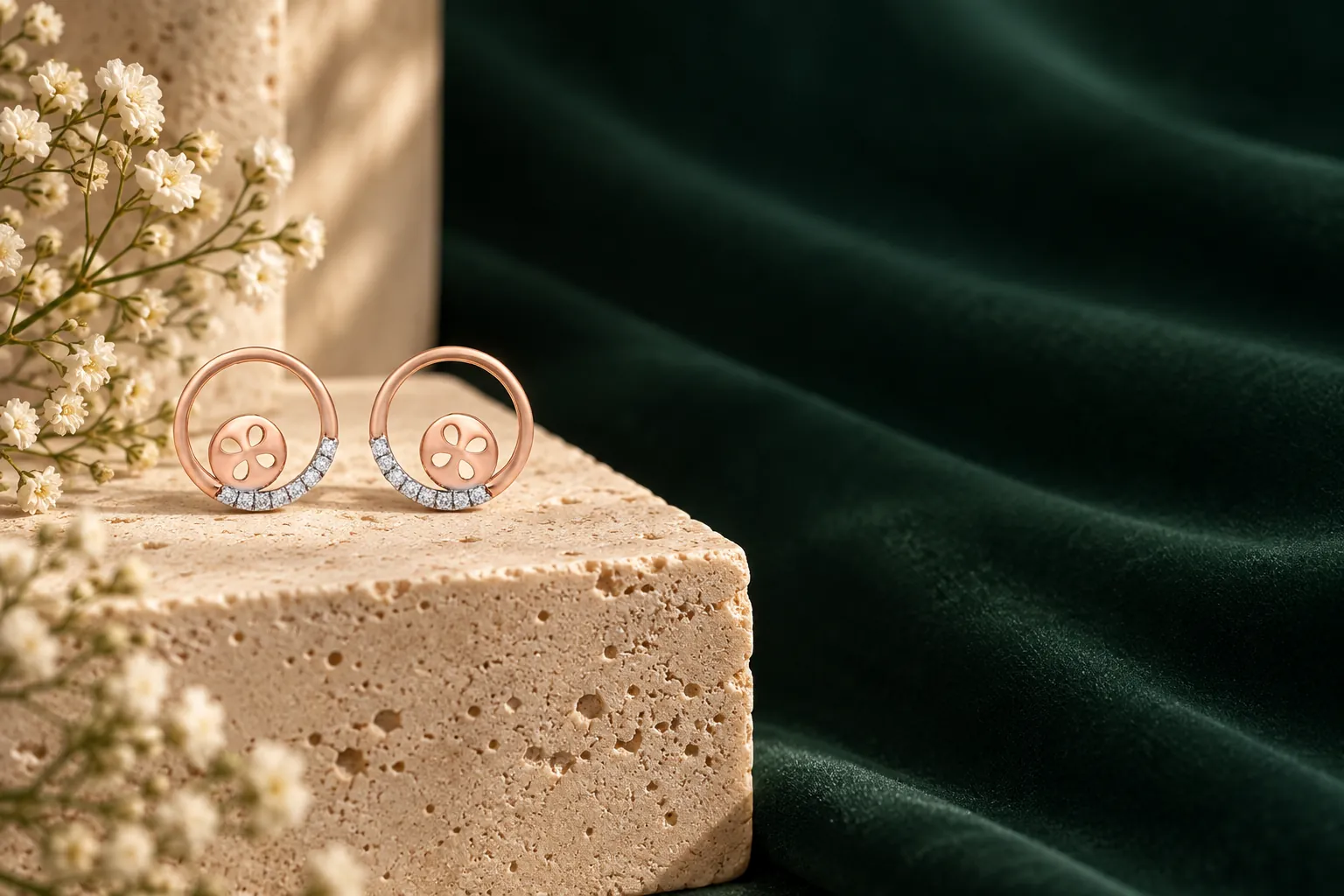 Rose gold hoops